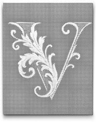  PontPöttyöző - V betű Méret: 30x40cm, Keretezés: Kartonlemezen, Szín: Fekete