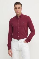Ralph Lauren pamut ing férfi, legombolt galléros, piros, regular, 710654408 - burgundia XL