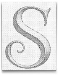  PontPöttyöző - S betű Méret: 30x40cm, Keretezés: Műanyagtáblával, Szín: Kék