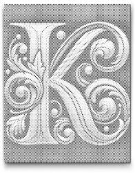  PontPöttyöző - K betű Méret: 40x50cm, Keretezés: Kartonlemezen, Szín: Zöld