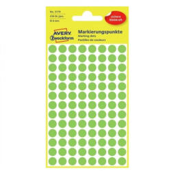 Avery Etikett címke, o8mm, jelölésre, neon 104 címke/ív, 4 ív/doboz, Avery zöld (3179) - veryjet