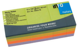 Info Notes Jegyzettömb öntapadó, 40x50mm, 100lap, 12 tömb/csomag, Info Notes, spring (5653-76) - officefirst