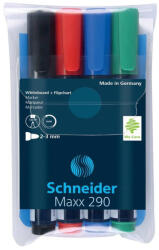 Schneider Tábla- és flipchart marker készlet 2-3mm, kerek végű Schneider Maxx 290, 4 klf. szín (129094) - veryjet