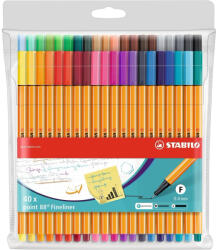 STABILO Rostirón, tűfilc 0, 4mm, STABILO Point 88 piros (88/40) - officefirst