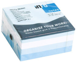 Info Notes Jegyzettömb öntapadó, 75x75mm, 400lap, 5654-83 Info Notes pasztell kék árnyalatai (5654-83) - officefirst