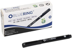 BLUERING Rostirón, tűfilc alkoholos 1mm, OHP Bluering® M fekete (BR200285) - officefirst