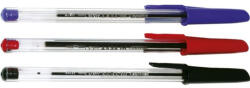 Fokus Golyóstoll eldobható, átlátszó testű, Fokus, írásszín kék (A-03250) - officefirst
