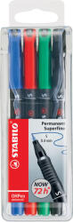 STABILO Alkoholos marker készlet 0, 4mm, STABILO OHPen S, 4 klf. szín (841/4) - veryjet