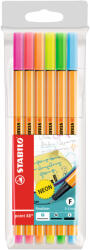 STABILO Rostirón, tűfilc készlet, 0, 4mm, Stabilo Point 88, 6 klf. szín (88/6) - veryjet