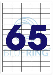 Bluering Etikett címke, 38, 1x21, 2mm, 100 lap, 65 címke/lap Bluering® (BRET134) - officefirst