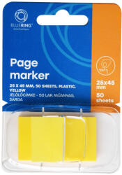 Bluering Jelölőcímke 25x45mm, 50lap, műanyag Bluering® sárga - officefirst