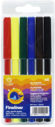 BLUERING Rostirón kúpos végű, vízbázisú készlet, 1mm, Bluering®, 6 klf. szín, (JJ10201-6) - officefirst