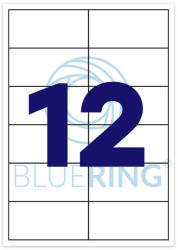 BLUERING Etikett címke, 105x48mm, 100 lap, 12 címke/lap Bluering® (BRET118) - officefirst