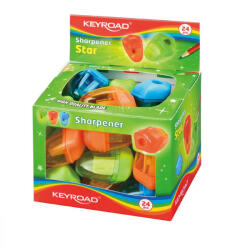 Keyroad Hegyező 1 lyukú tartályos 24 db/display Keyroad Starfish vegyes színek (KR970972) - veryjet
