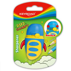 Keyroad Hegyező 1 lyukú tartályos, fedeles, multifunkciós Keyroad Duo Sharpy vegyes színek (KR971605) - veryjet