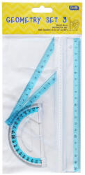 Educa Vonalzókészlet, 20 cm egyenes vonalzó, szögmérő, 45°, 10 cm-es és 60°, 14 cm-es háromszög vonalzó, 4 db/bliszter Educa (C-3121) - veryjet