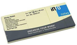 Info Notes Jegyzettömb öntapadó, 50x40mm, 3x100lap, Info Notes, sárga (5653-01) - officefirst