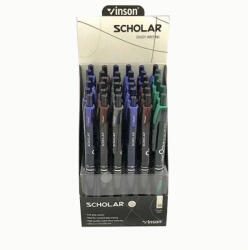 Vinson Golyóstoll nyomógombos Vinson V5 Scholar kék test gumírozott fogó 36 db-os displayben (GTVINV536D) - veryjet