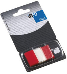 Info Notes Jelölőcímke 25x43mm, 50lap, műanyag, Info Notes Info Flags transzparens piros (7728-74) - veryjet