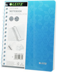 Leitz Spirálfüzet A5, 80lap kockás Leitz Wow jégkék (46410051) - veryjet