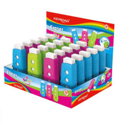 Keyroad Radír, PVC mentes 20 db/display Keyroad Smile Eraser vegyes színek (KR971710) - veryjet