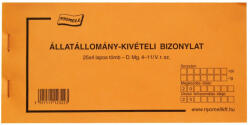 Nyomell Állatállomány kivételi bizonylat 25x4 pld D. Mg. 4-11/V - veryjet