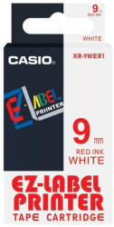 Casio Feliratozógép szalag XR-9WER1 9mmx8m Casio piros/fehér (XR9WER1) - officefirst