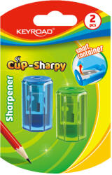Keyroad Hegyező 1 lyukú tartályos 2 db/bliszter Keyroad Cup Sharpy vegyes színek (KR972057) - veryjet