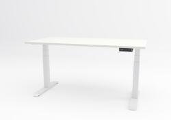  Birou reglabil pe inaltime TerrA8 PRO WHITE - 2 motoare, profil patrat, ALB (Dimensiune blat: 137x67 cm, Culoare blat: Stejar negru 18mm) (A8PROWH137STJBK)