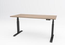  Birou reglabil pe inaltime TerrA7 BLACK- 2 motoare, profil dreptunghiular, Negru (Dimensiune blat: 137x67 cm, Culoare blat: Stejar negru 18mm) (A7BK137STJBK)