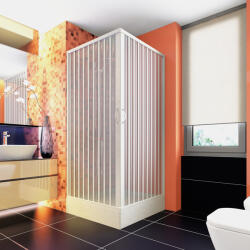 Italbox Cabina de dus patrata Luna, usi armonice, fara cadita de dus, material PVC (Dimensiuni cabine dus: 80 x 80 cm) (BXL20802LRE)