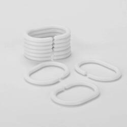 Feridras Set Inele Perdea Duș 12 pcs, alb, Plastic Durabil, Montaj Simplu (293033-B) Perdea de dus