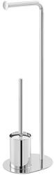 Feridras Suport vertical pentru hartie si perie wc, argintiu, h 70.5 cm (154203)