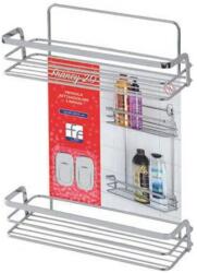 Feridras Etajera Francy de perete, cu 2 polite, otel cromat, 26, 4x10x35cm (160019-B)