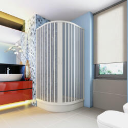Italbox Cabina dus semirotunda Giove, usi armonice, fara cadita, material PVC (Forma: Semirotunda, Deschidere centrala: 80 cm) (BXL20802C0E)