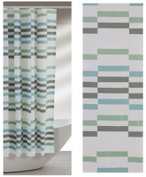 Feridras Perdea dus din vinil, model cu linii colorate (Dimensiuni perdea dus: 240x200 cm) (X187061) Perdea de dus