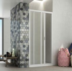 Forte Paravan de Duș Sara - Uși Glisante din Acril, Profil PVC, Montaj între 3 Pereți, 100% Fabricat în Italia (Deschidere laterala: 100 cm) (BACRN1FS10003001)