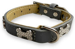 Mpets Bling nyakörv strasszköves csontokkal S szürke 1, 5x22-30cm (M10810199)