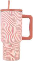 Estia Home Art Straw Tumbler XL Save the Aegean Reciclabil Pahar cu mâner Termos Oțel inoxidabil Fără BPA 900ml Soft Ripple cu Pai și Mâner 01-32043 (01-32043)