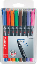 STABILO Permanent marker készlet 1mm, STABILO OHPen M, 8 klf. szín (843/8) - nyomtass-olcson