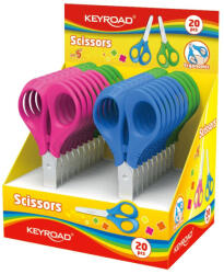 Keyroad Olló 13 cm tompa fejű 20 db/display Keyroad Start vegyes színek (KR971844) - iroda-ellatas