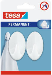 tesa Akasztó, műanyag ovális, L méret, fehér, 2 db Tesa (66603-00000-00) - veryjet