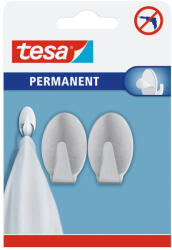 tesa Akasztó, műanyag ovális, L méret, metál, 2 db Tesa (66611-00000-00) - veryjet