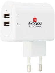 SKROSS USB töltő 2xUSB-A, 3, 4A max (95896-EU-USBCHAR-2P-3-4A)