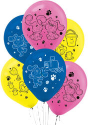 Azúrkék nyomok Fun léggömb, lufi 6 db-os 11 inch (27, 5 cm) (DPA9913275)