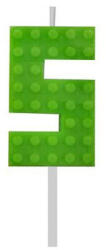  Építőkocka 5-ös Green Blocks tortagyertya, számgyertya (MLG132762D)