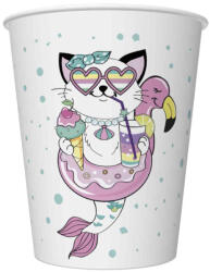 Állatos Cat Vibes papír pohár 8 db-os 250 ml (PKK050761) - csinimini