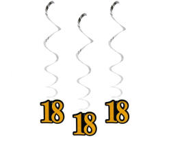  Happy Birthday 18 B&C szalag dekoráció 3 db-os szett (MLG131000) - csinimini