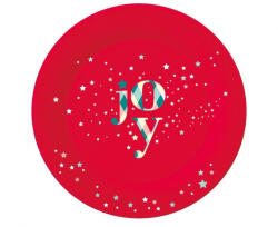 Karácsonyi Red Joy papírtányér 6 db-os 18 cm (MLG168853)
