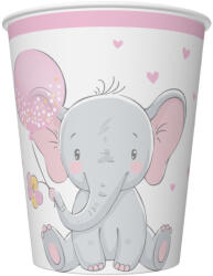  Baby elefánt Pink Balloon papír pohár 8 db-os 250 ml (PKK046849) - csinimini